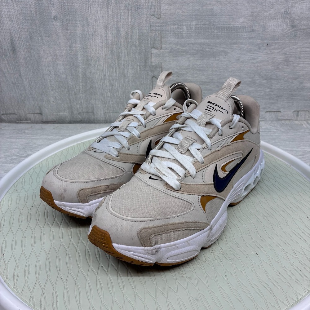 Nike Zoom Air Fire Sneakers Women's 9.5 Beige Navy Gold DV1129-100